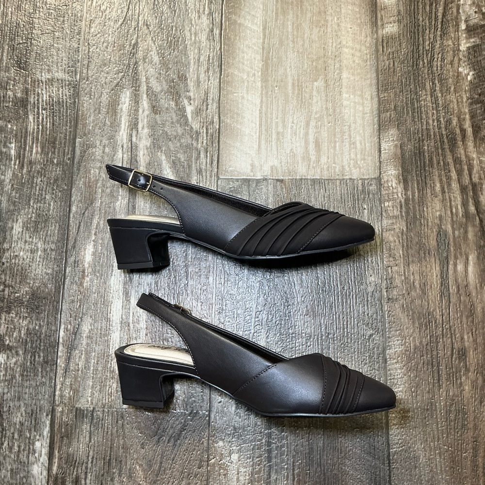 Easy Street Dark Brown Slingback Heels Size 7 - Picture 12 of 16